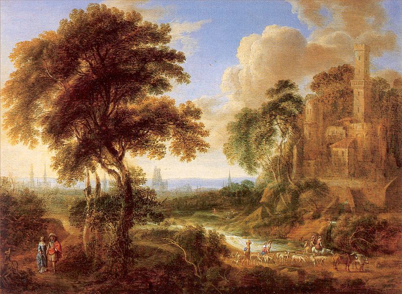 Landscape with a Castle and Town in the Distance.